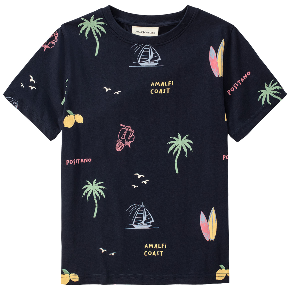 Jonas Nielsen Jungen T-Shirt mit Allover-Print dunkelblau