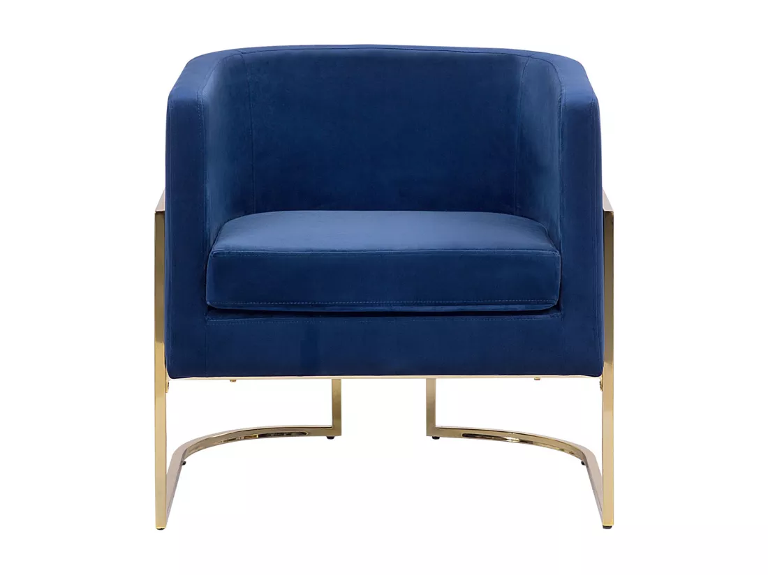Fauteuil SIRKKA Velours Bleu foncé