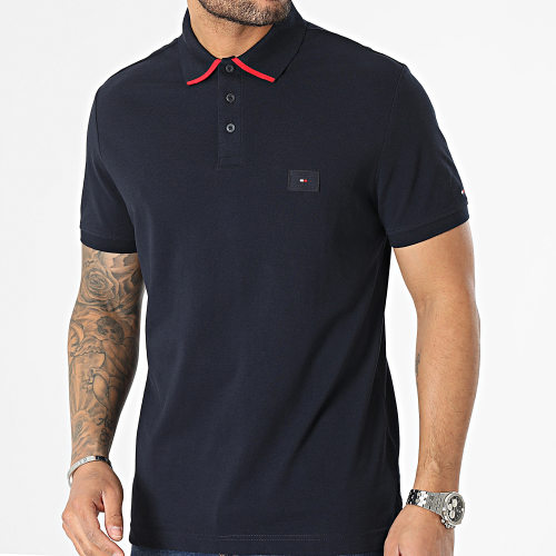 Polo Manches Courtes Under Collar 0787 Bleu Marine