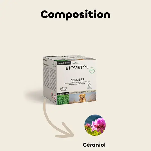 Biovetol - Antiparasitário - Coleira para Cães Grandes (75 cm marrom) - 6 unidades