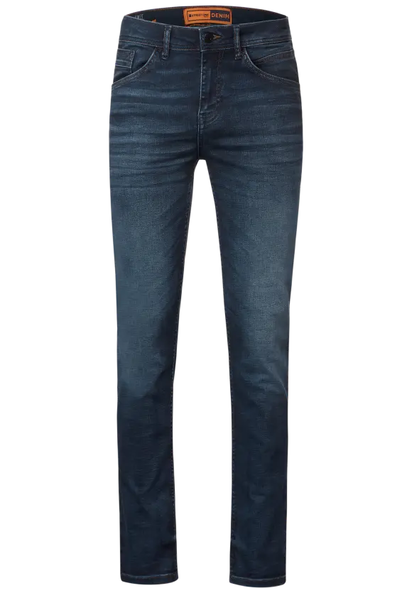 Slim Fit Jeans - dark indigo random wash