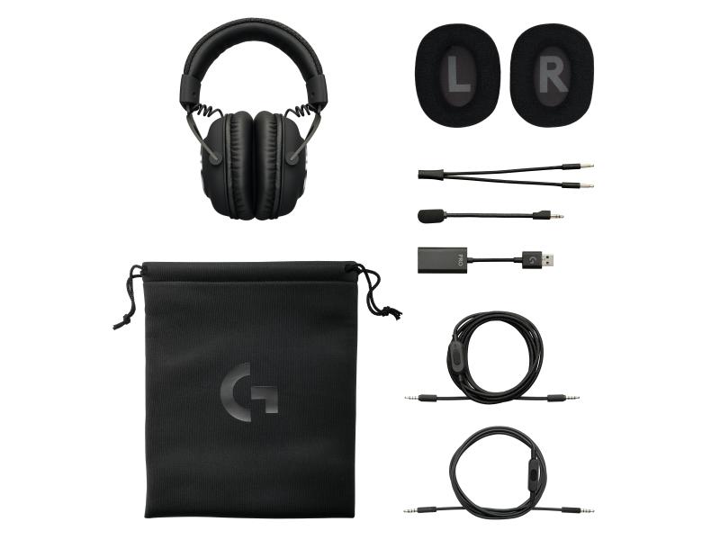 Logitech Headset G PRO X Gaming 7.1 Surround Schwarz Komfortables Over-Ear-Headset mit Surround-Sound