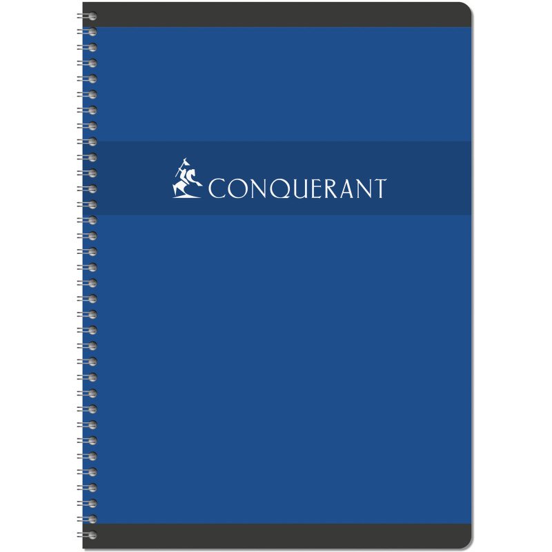 Cahier spirale Conquérant Sept 21 x 29,7 cm grands carreaux 180 pages