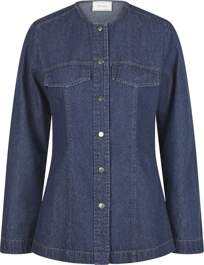 Neo Noir Annie Denim Blouse Dark blue