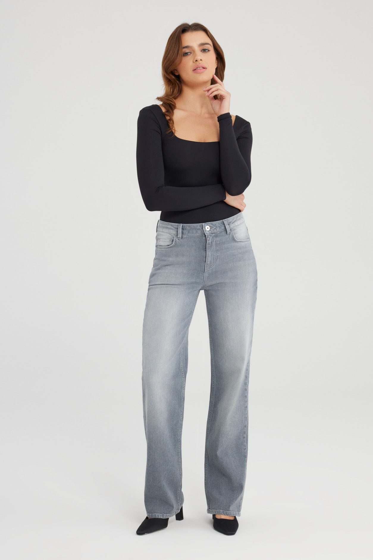 COJ Denim - Nova Mid Waist Jeans - Grey Vintage