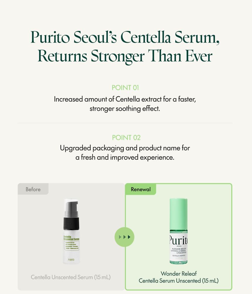 Purito SEOUL - Wonder Releaf Centella Serum ongeparfumeerd Mini