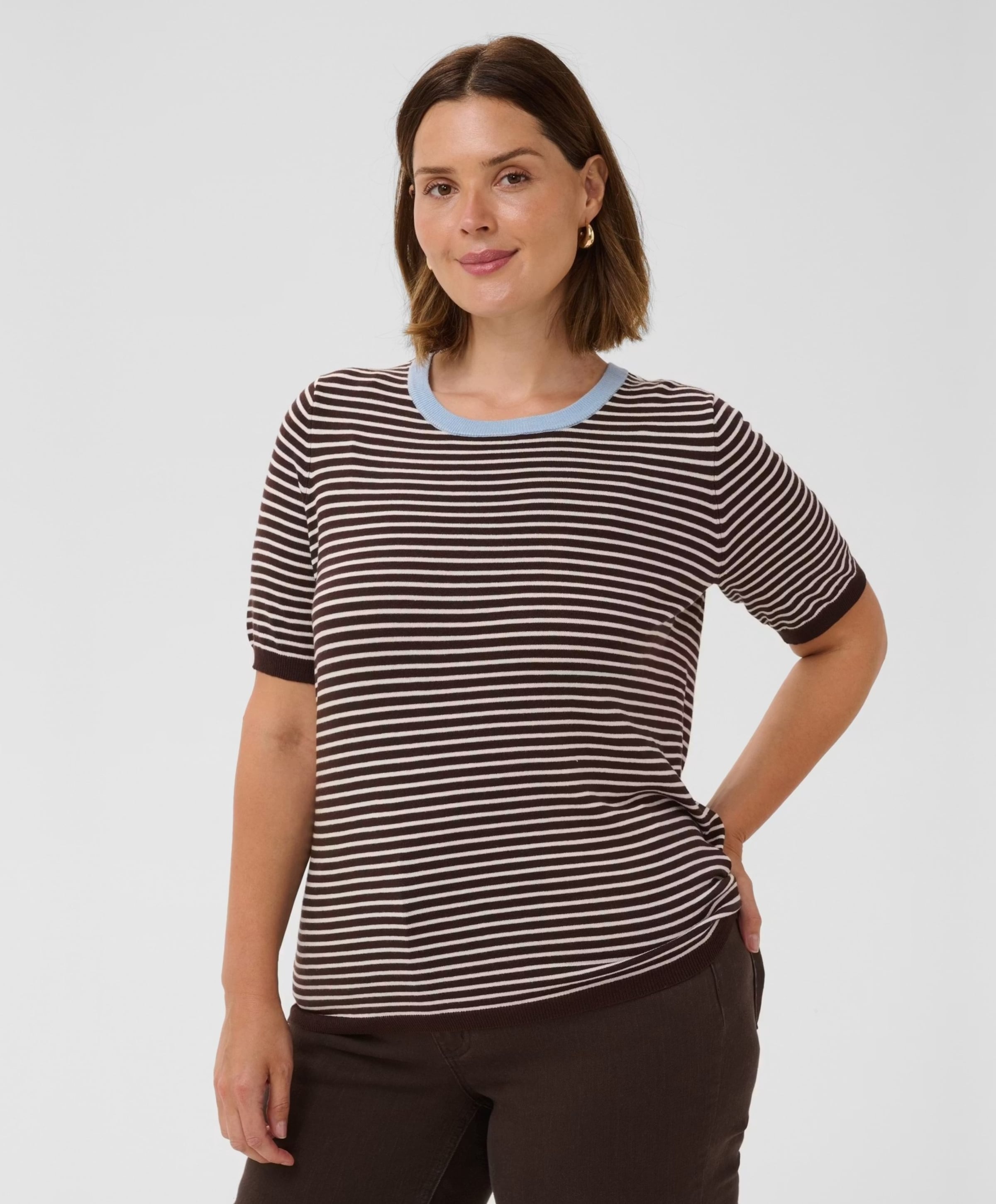 KAFFE Curve Dames trui bruin