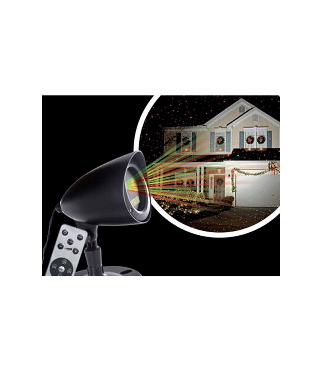 Projecteur Laser Extérieur Télécommande 39cm Noir