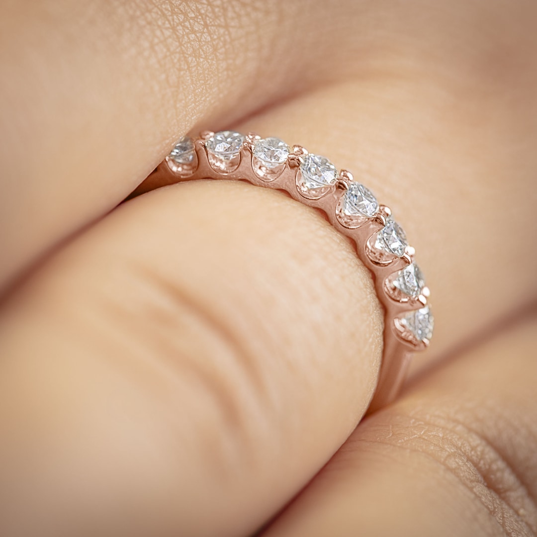 0.50 Karat Diamanten Mémoire Ring 750/18 K Roségold