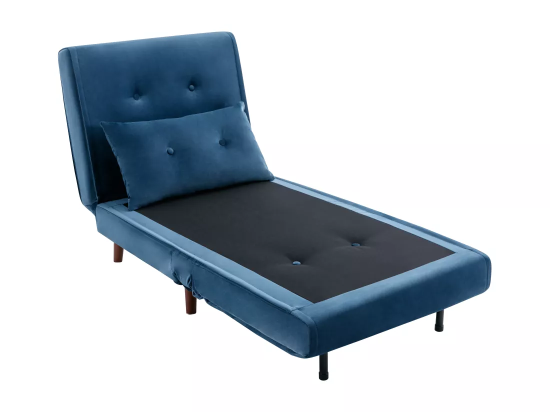 Fauteuil convertible en velours bleu nuit URIBIA