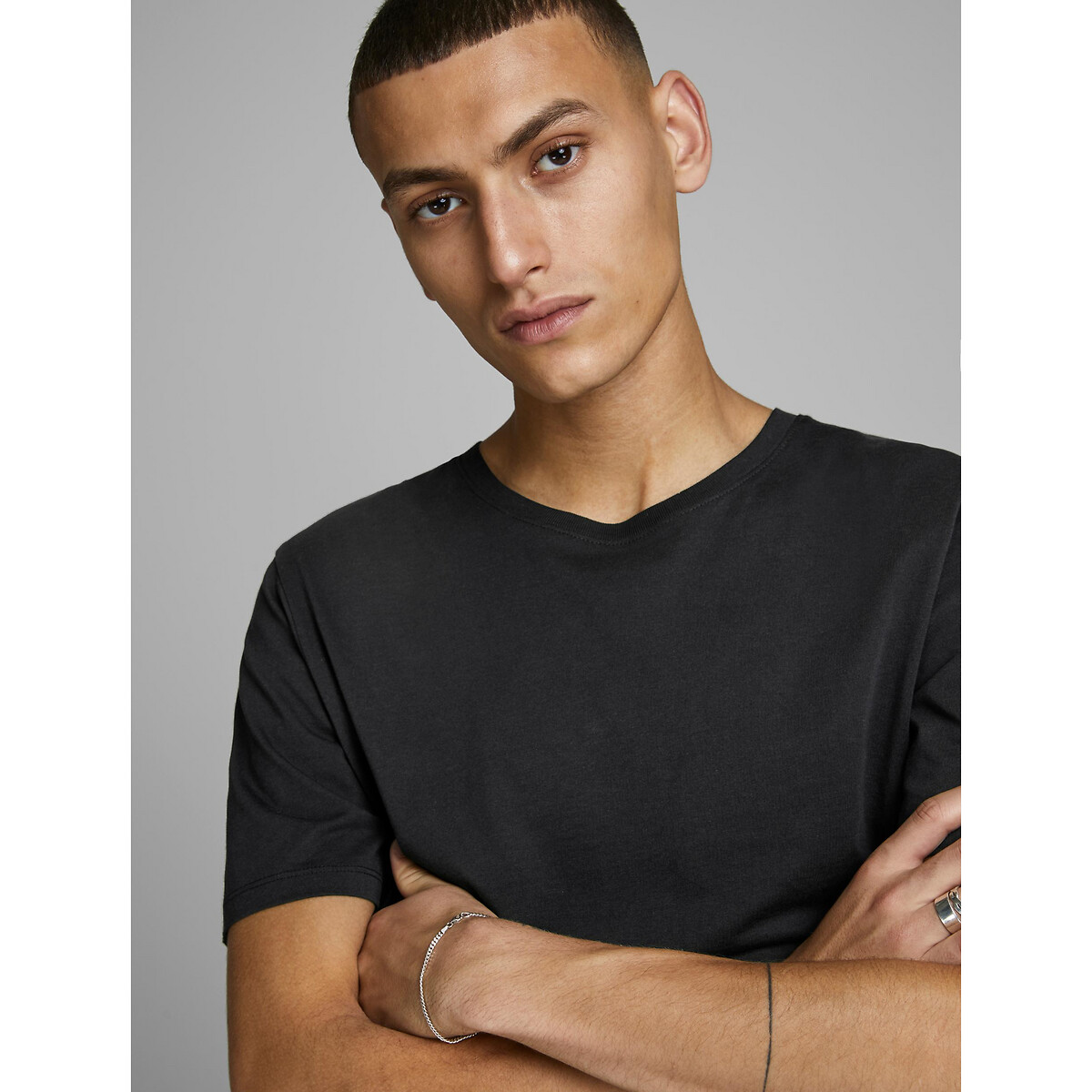 JACK & JONES<br>Camiseta de gola redonda em algodão orgânico