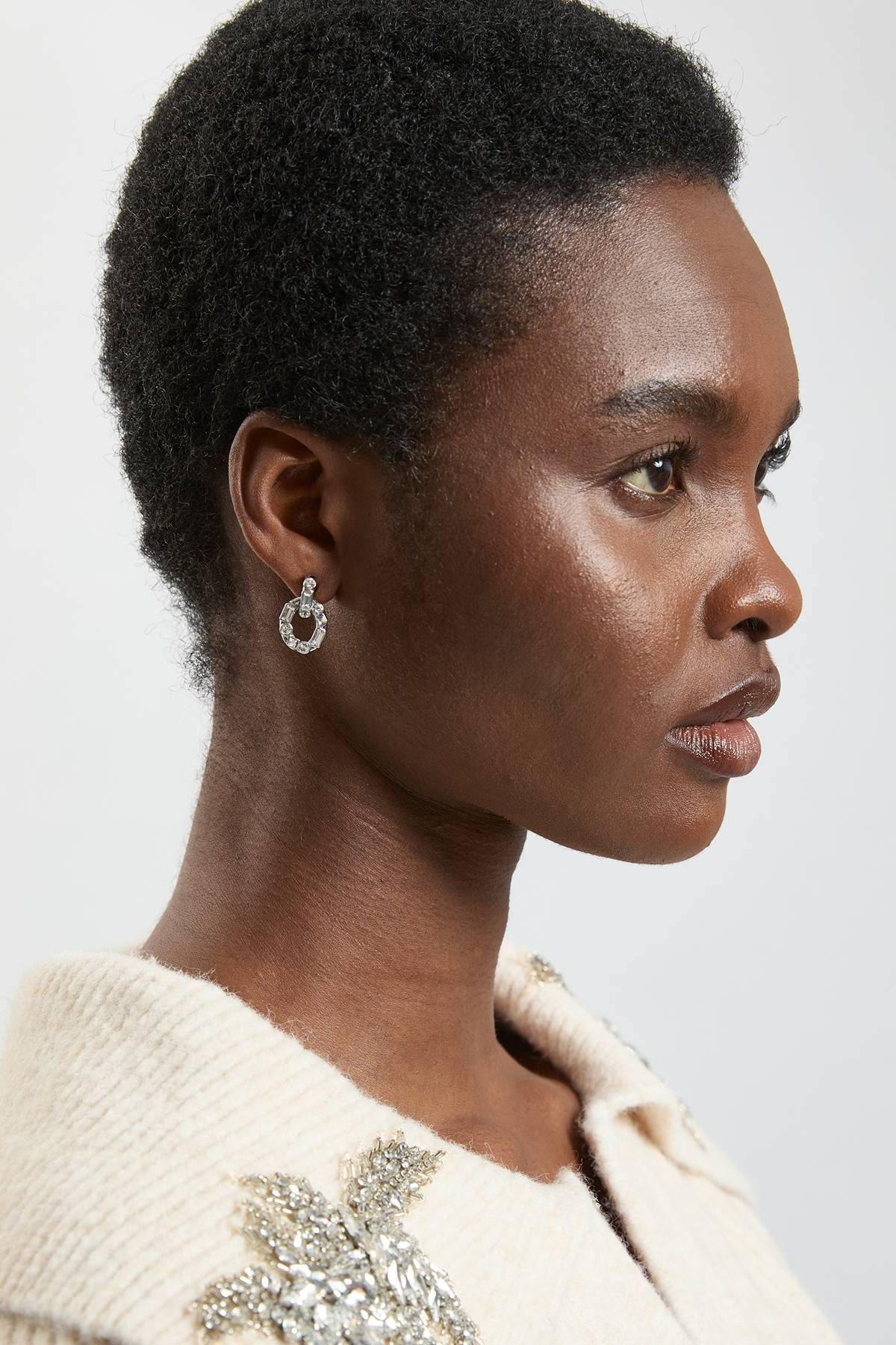 KarenMillen Boucles D'oreilles Pendantes À Maillons Ornés De Cristaux