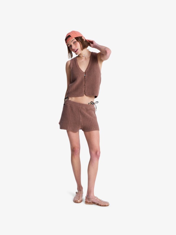 Beach Bungalow Short en maille Marron Femme