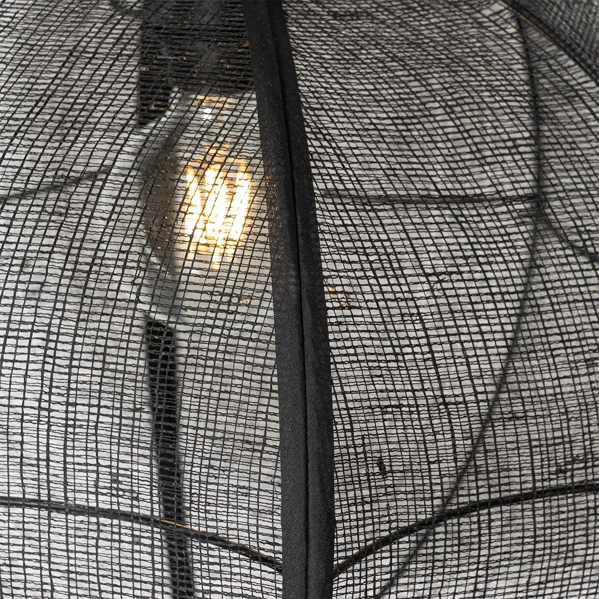 Oosterse hanglamp zwart stof 48 cm - Rob