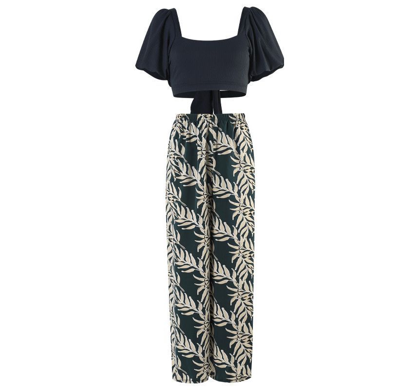 Salanghae - Koppel-matching tankinitop met korte mouwen / printbroek / shorts / set