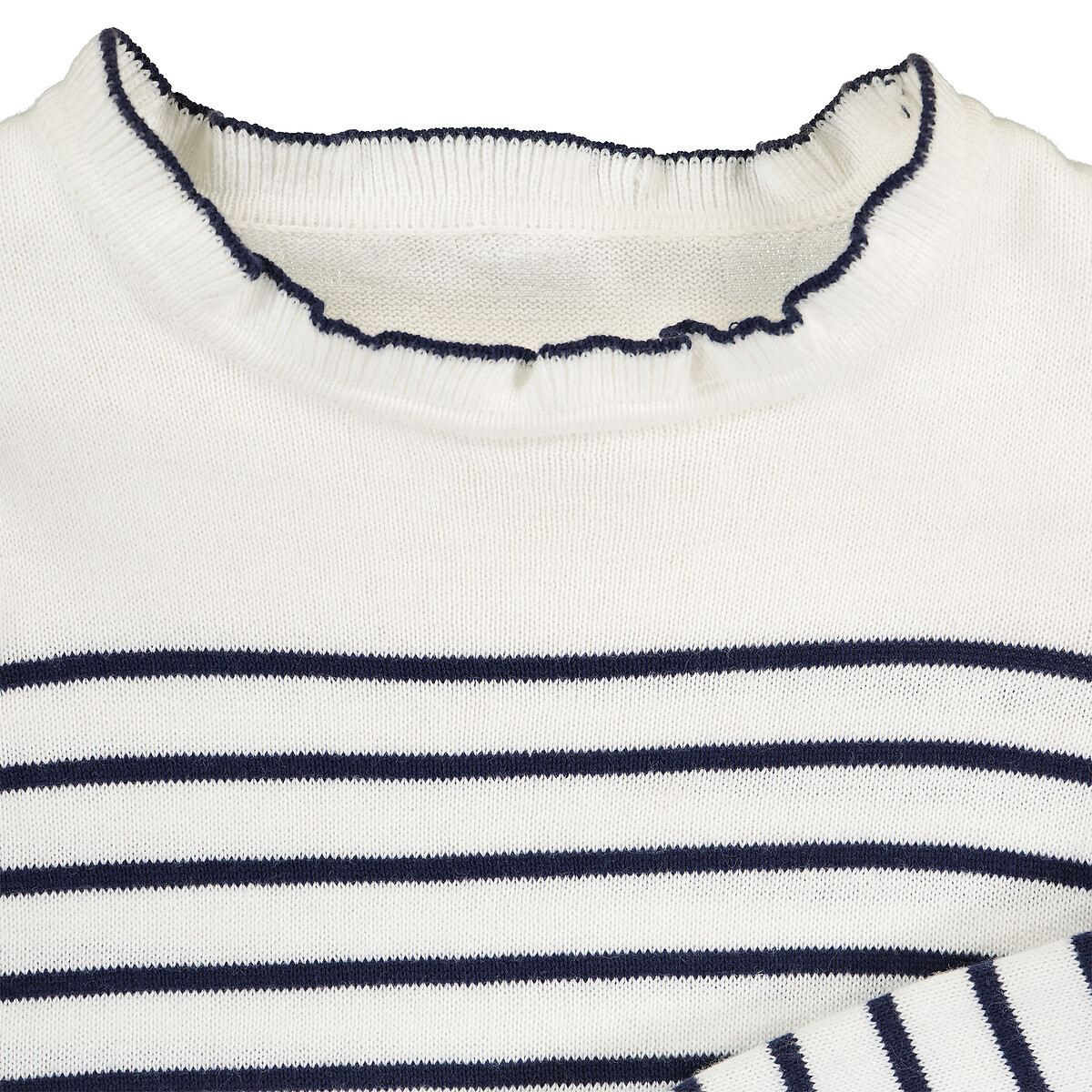COLEÇÕES LA REDOUTE<br>Suéter azul-marinho com gola fantasia