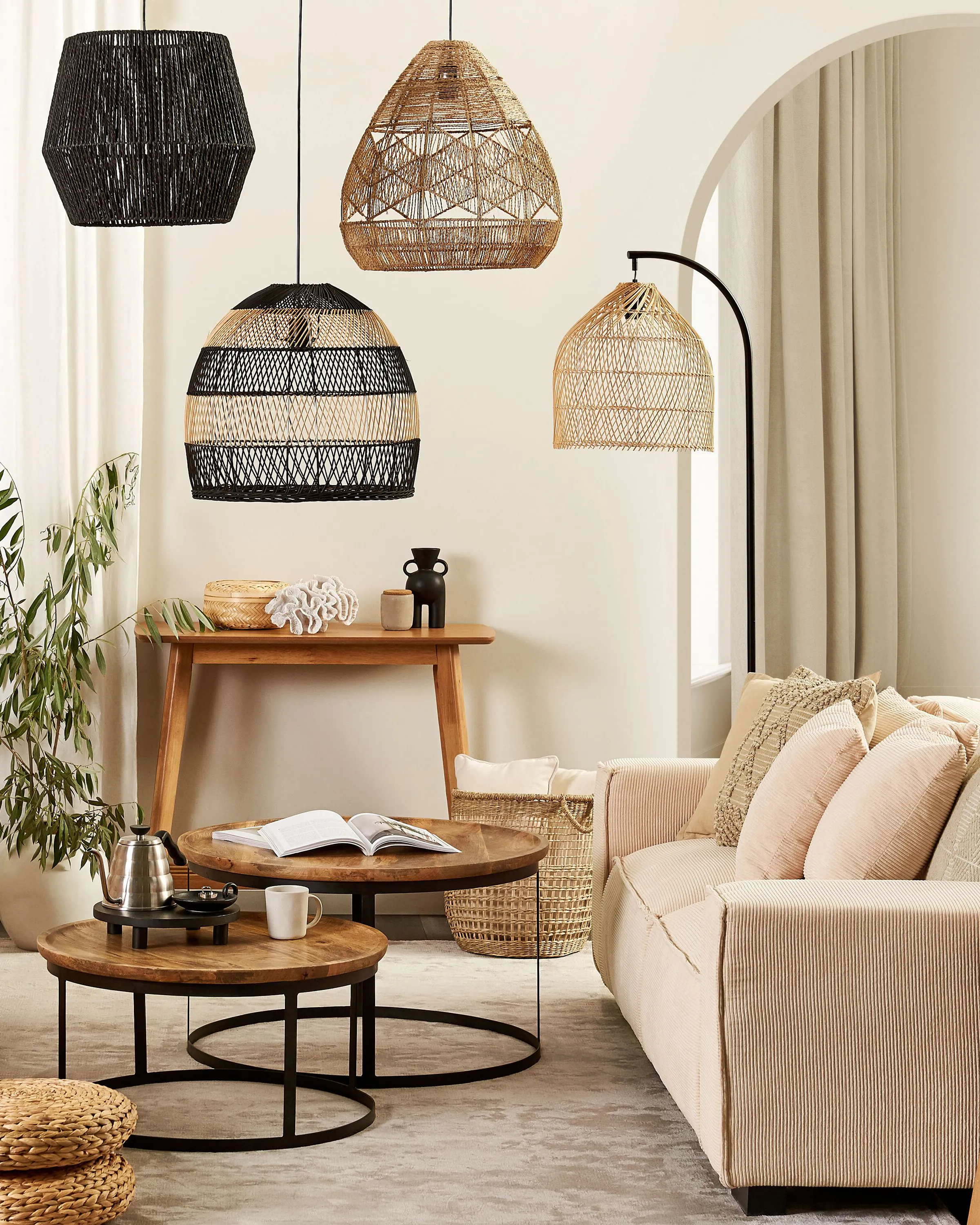 Staande lamp BERNICA Rotan Natuurlijk