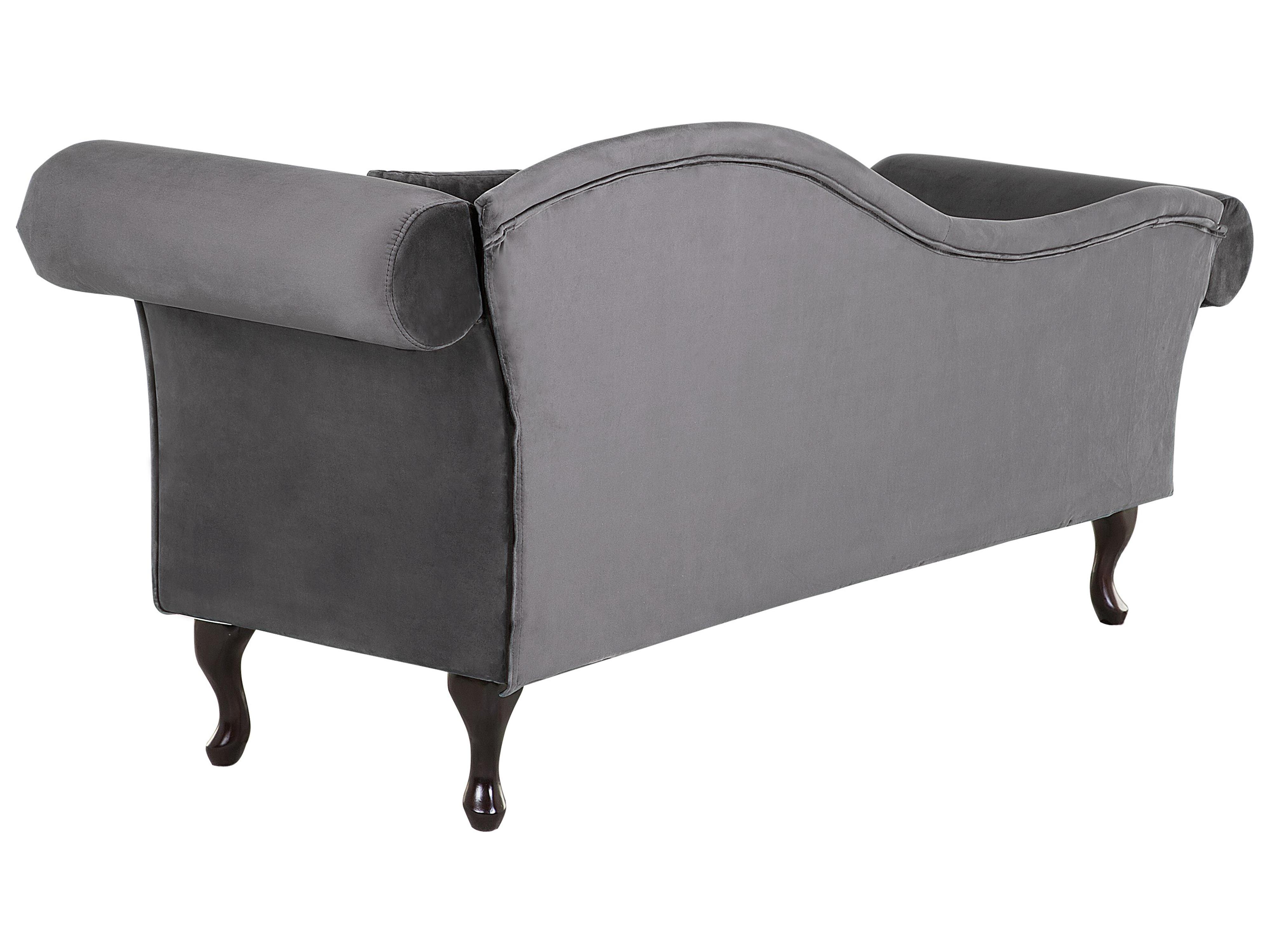 Rechtszijdige chaise longue LATTES Fluweel Grijs