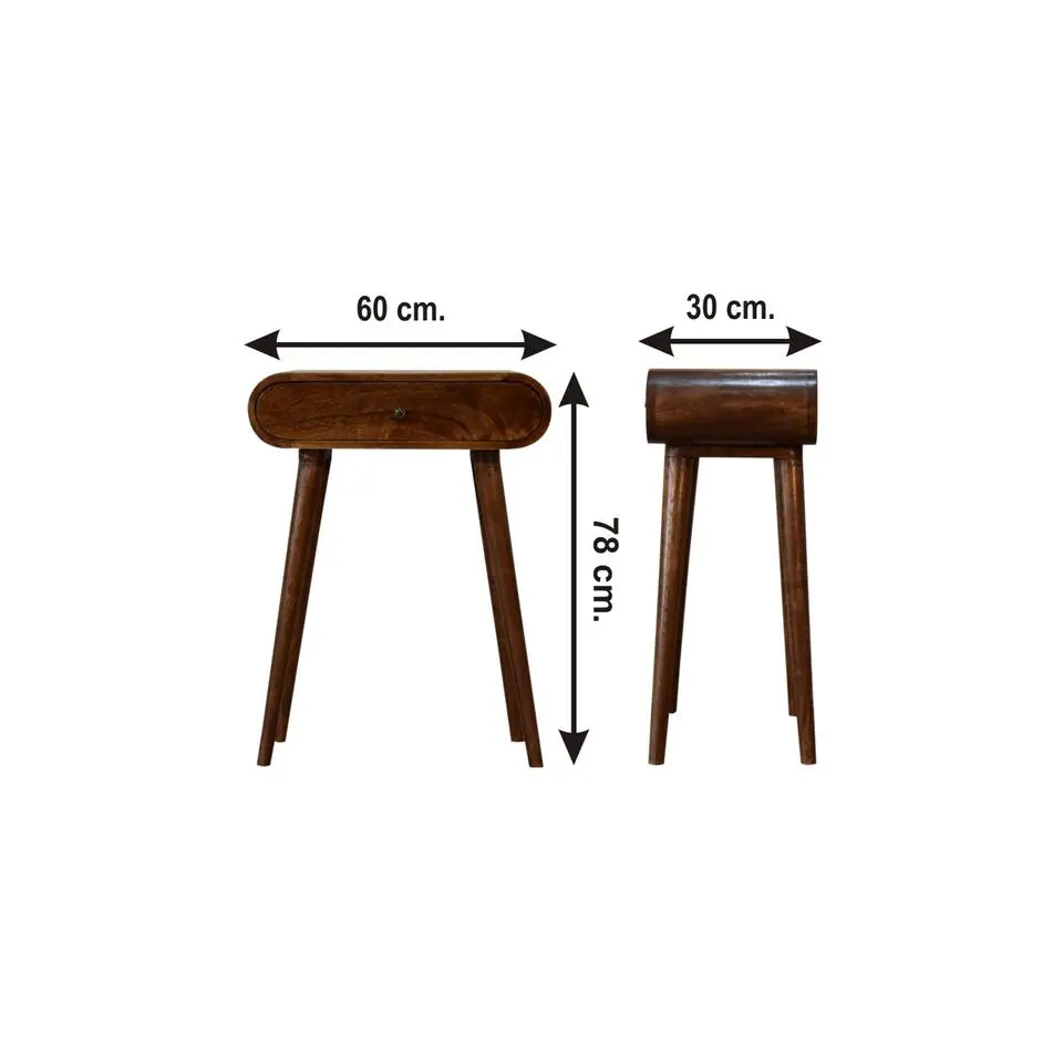Artisan Furniture Solid hout Ronde Kastanje Sidetable