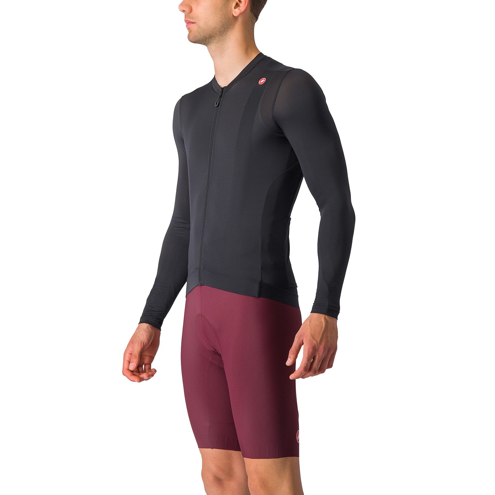 Castelli Espresso Langarm-Radtrikot Herren light black