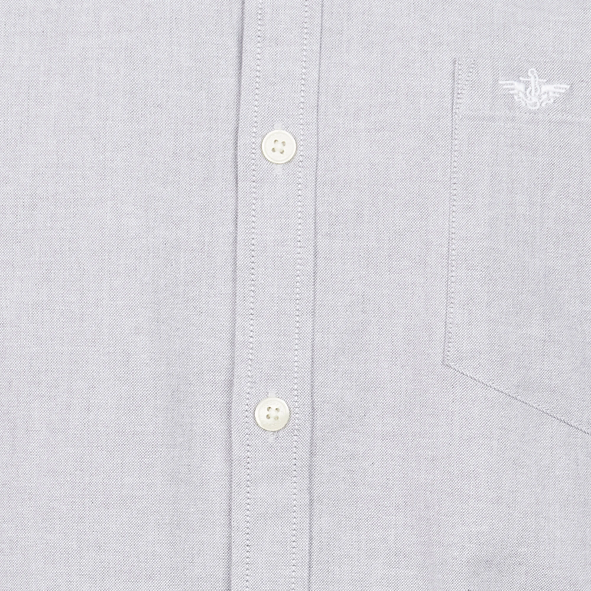 Chemise col américain regular fit en coton mélangé | Gris
