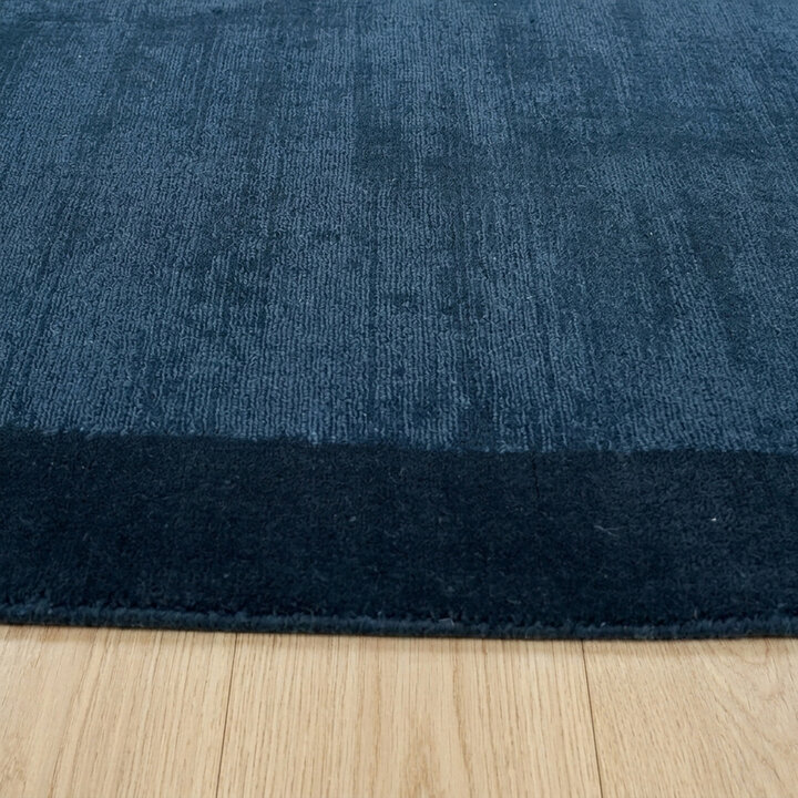 Laagpolig vloerkleed - Lucien Border Blauw | Mid-century modern