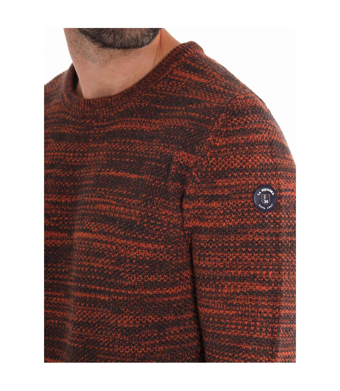 Pull col rond multicolore
