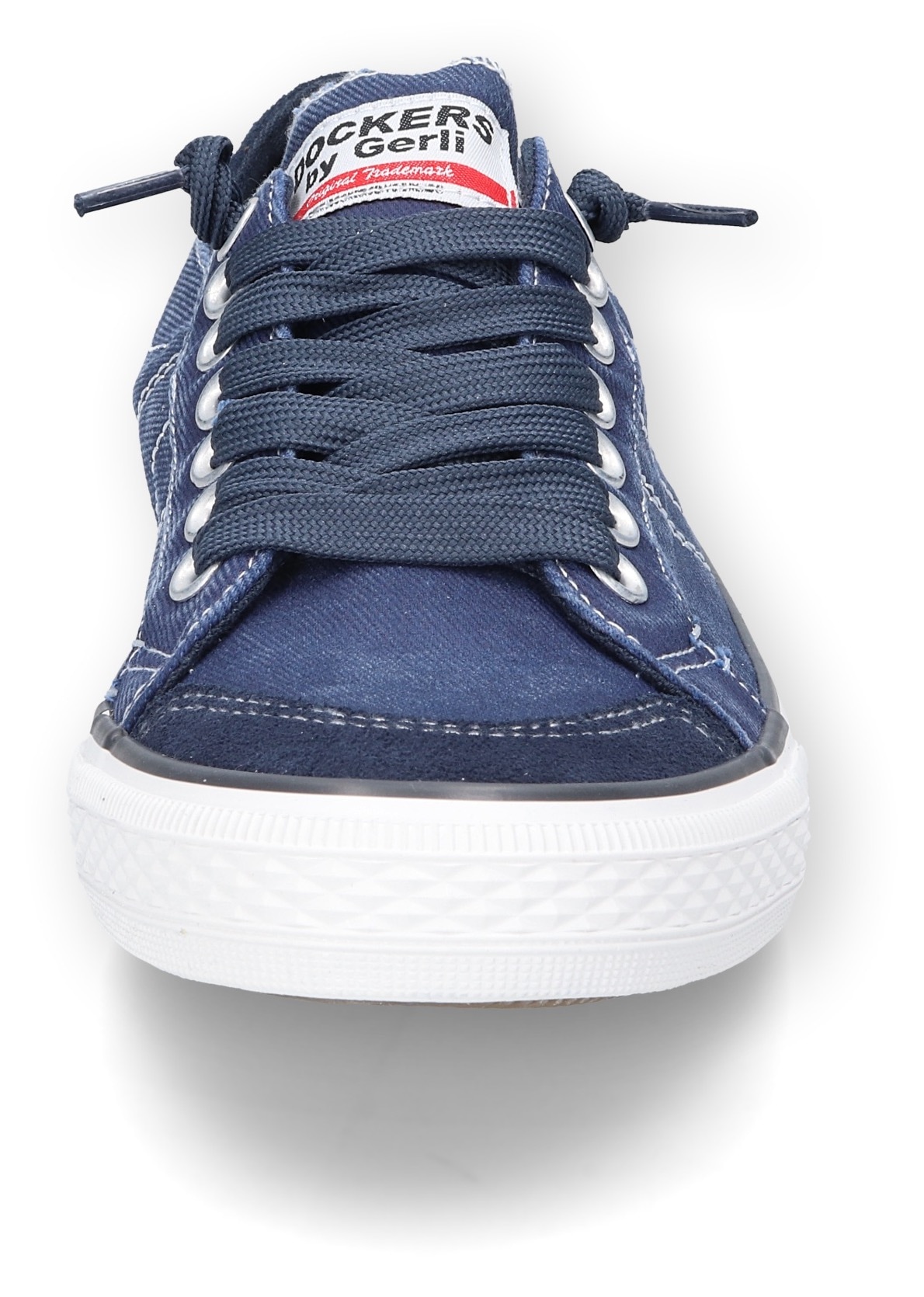 Dockers by Gerli Slip-On Sneaker  , Freizeitschuh, Retro Sneaker, Fake Schnürung, in cooler Jeansoptik