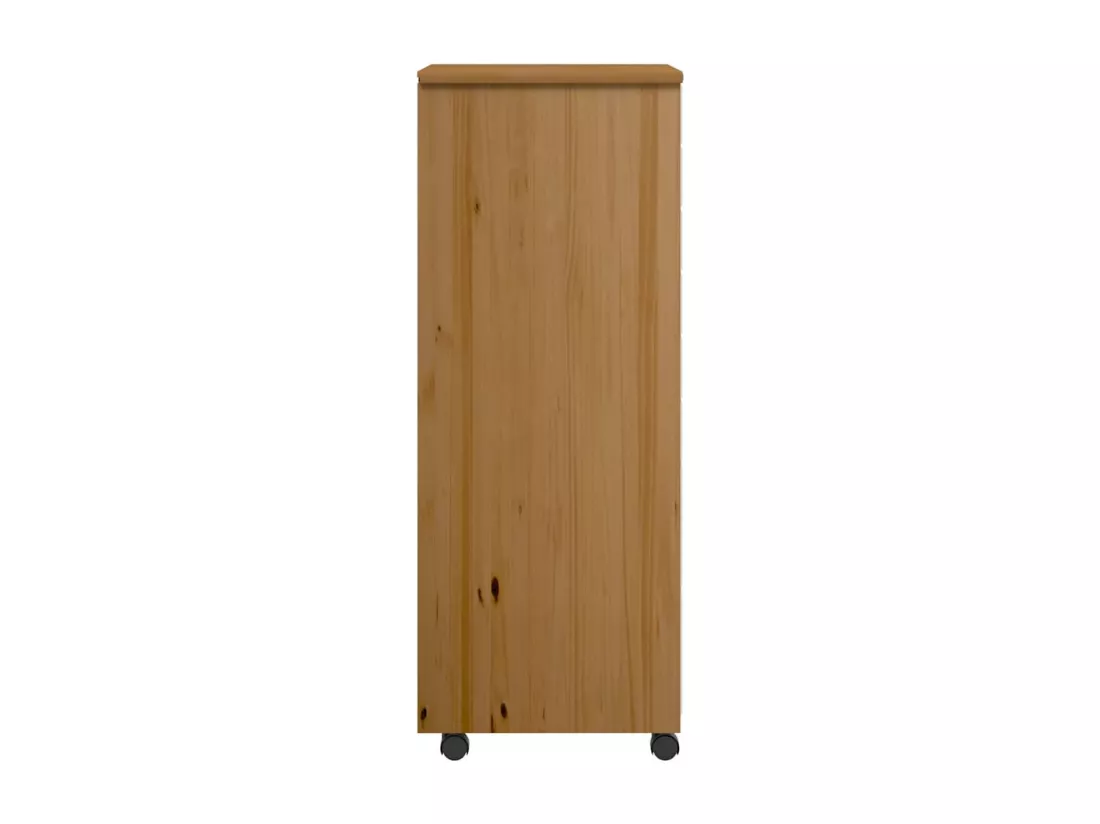 Armoire roulante avec tiroirs MOSS bois de pin marron miel