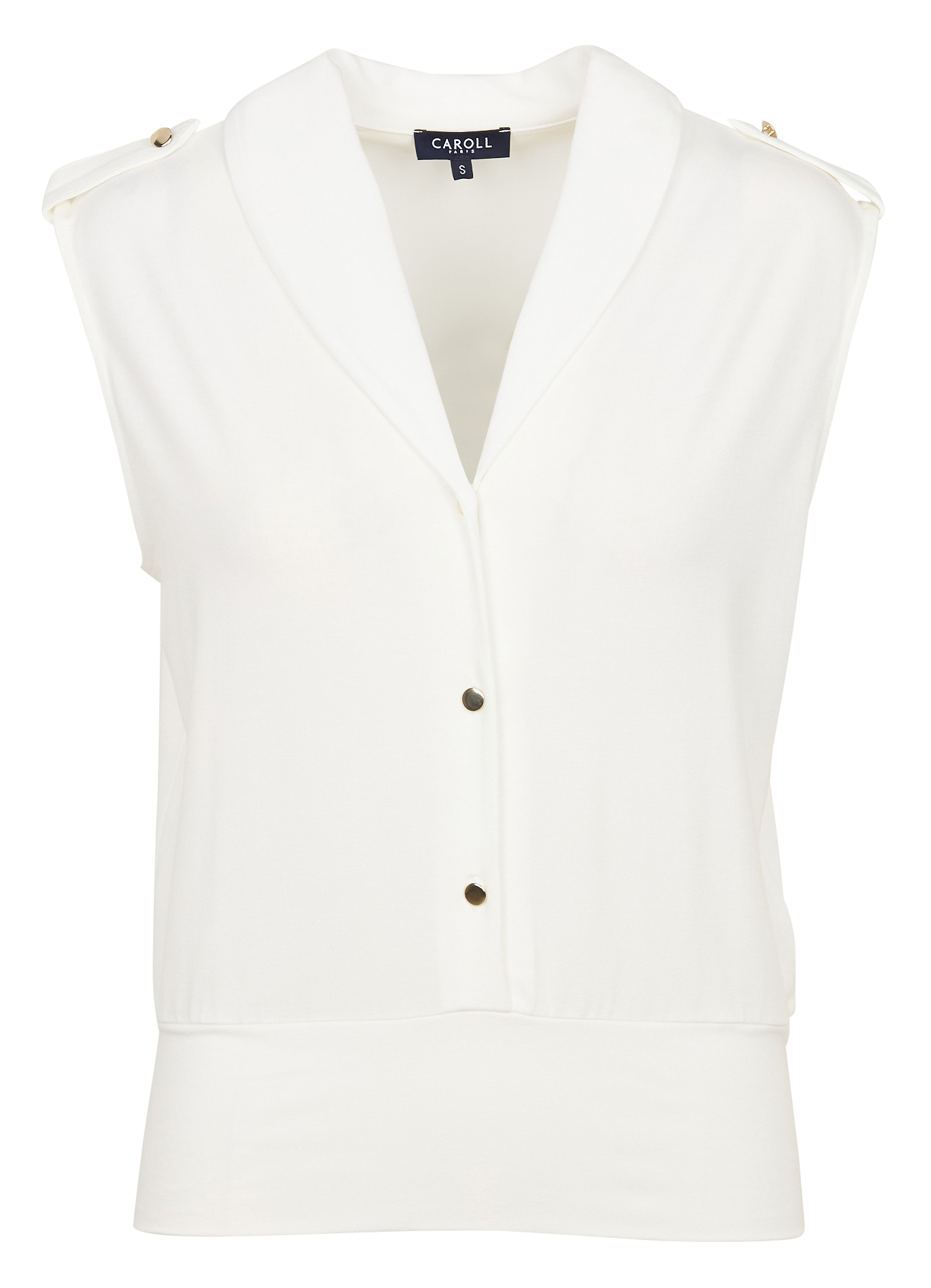 TJONAS - Tee-shirt droit à encolure V | Blanc
