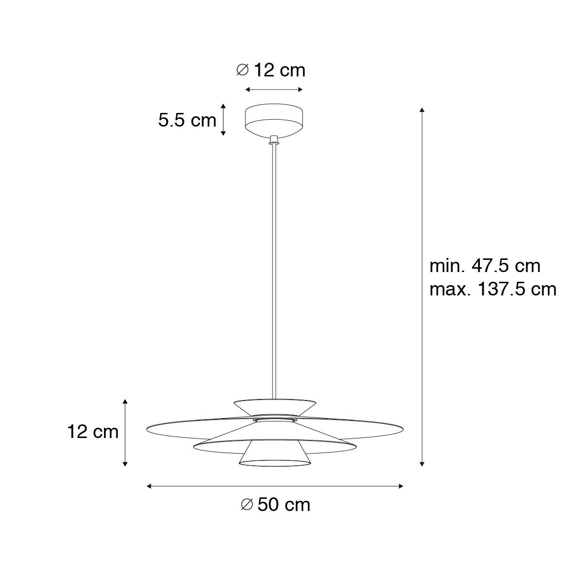 Design hanglamp wit incl. LED 3-staps dimbaar - Pauline