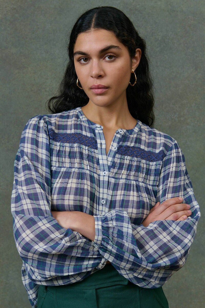 LOUISE MISHA<br>Blusa Geruite com lange mouven, JALLY