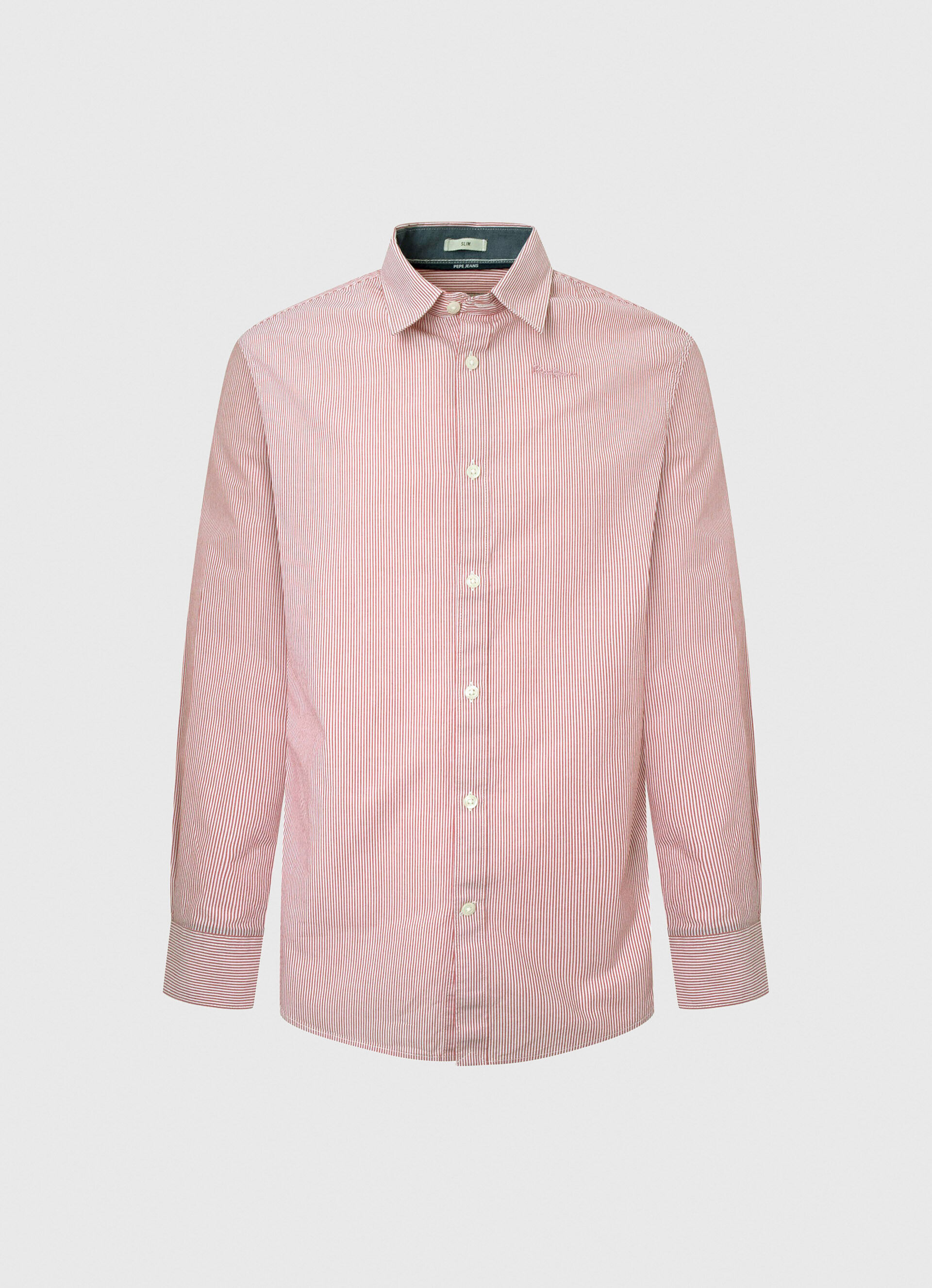 Camisa Percy Bengal listrada em popeline - vermelho estúdio