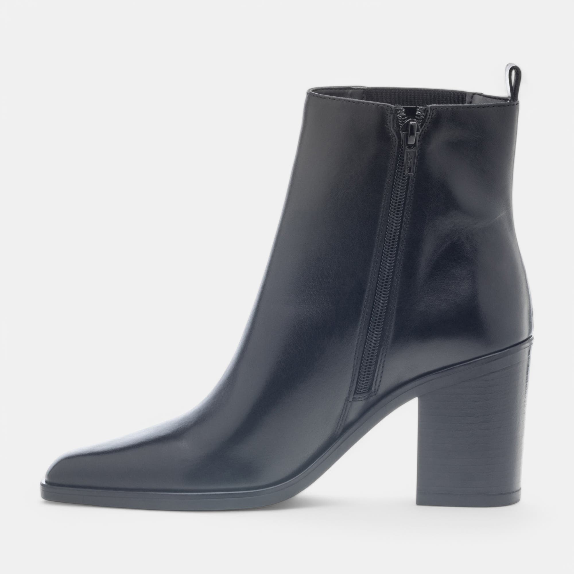 Bottines à talon Femme en cuir noir