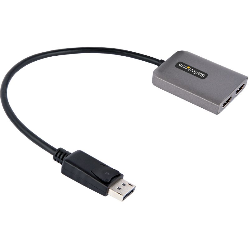 StarTech.com Hub DisplayPort HDMI Double - Dual HDMI 4K 60Hz - Hub DP vers HDMI MST - Convertisseur DisplayPort Mâle vers HDMI Femelle - Convertisseur DP vers 2x HDMI avec Câble de 30cm - DisplayPort splitter Hub