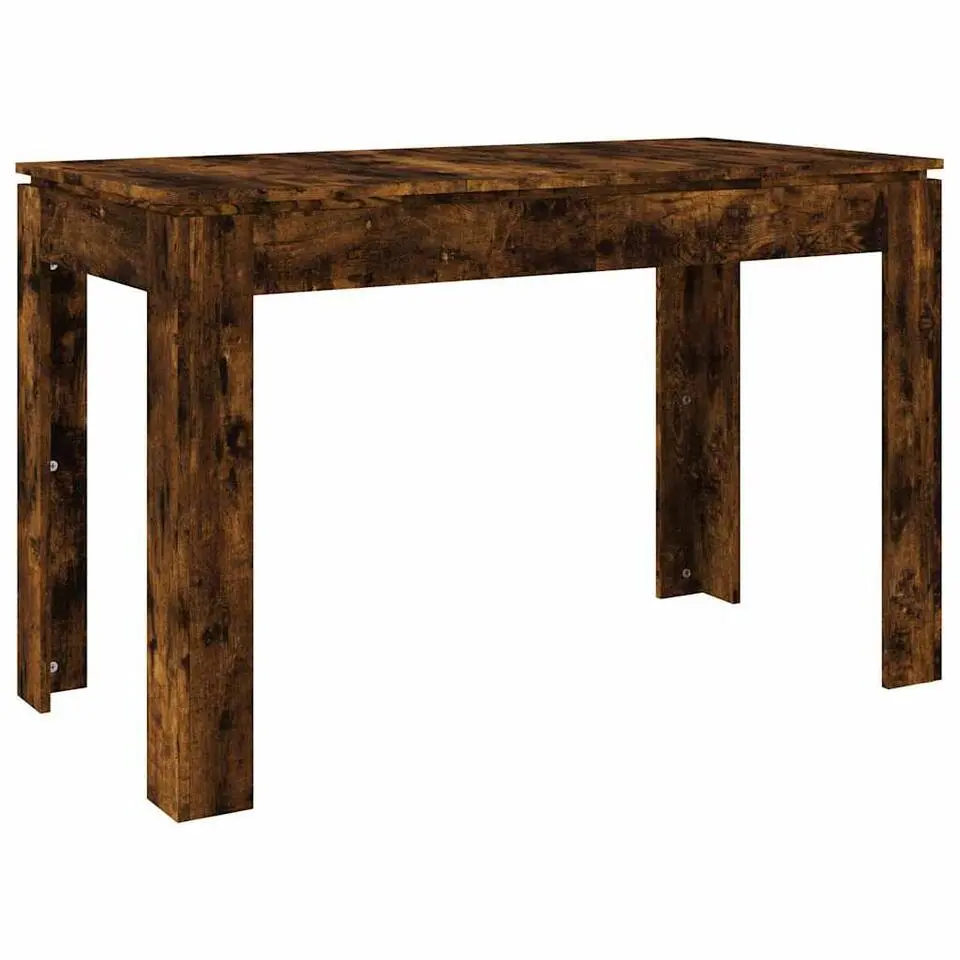 vidaXL Eettafel - Rechthoekige tafel - Gerookt eiken - Bewerkt hout - 120x60 cm