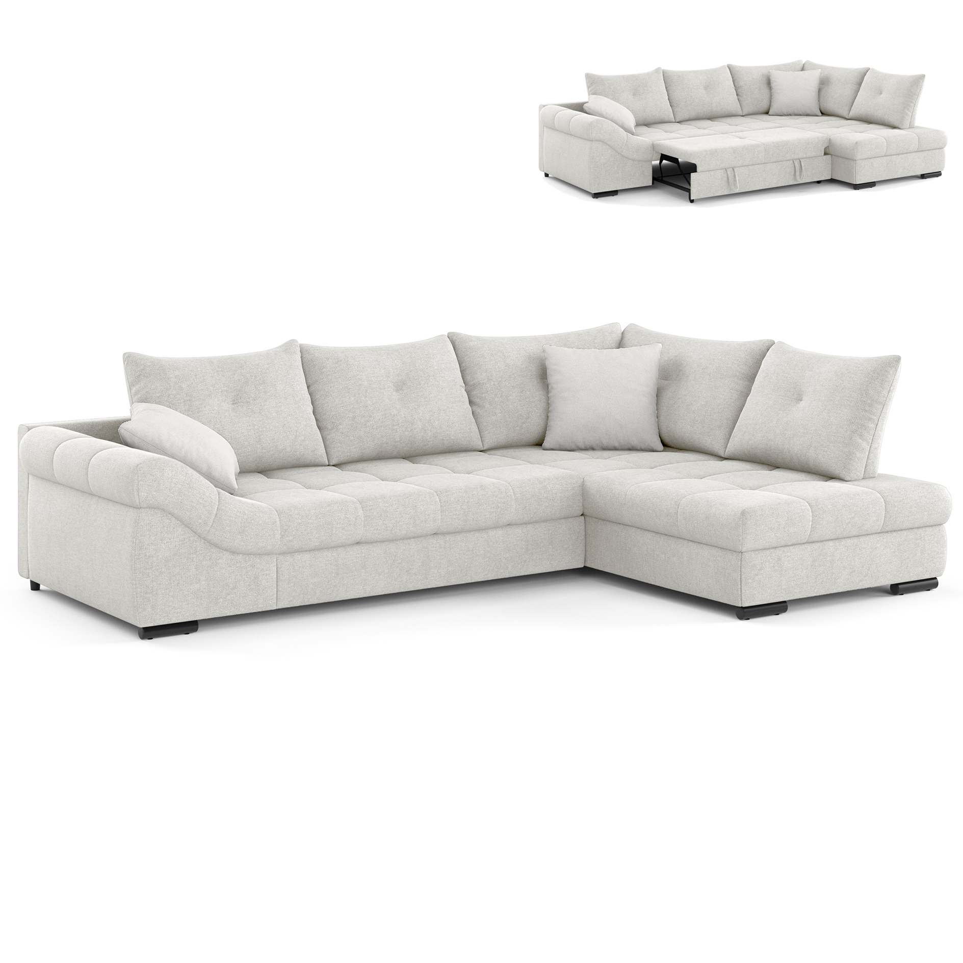 Ecksofa - natur - Liegefunktion