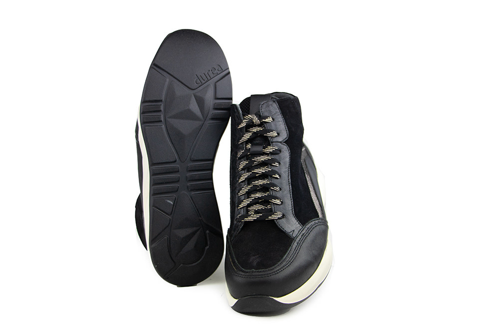 Durea Hoge Sneaker Zwart Mokka