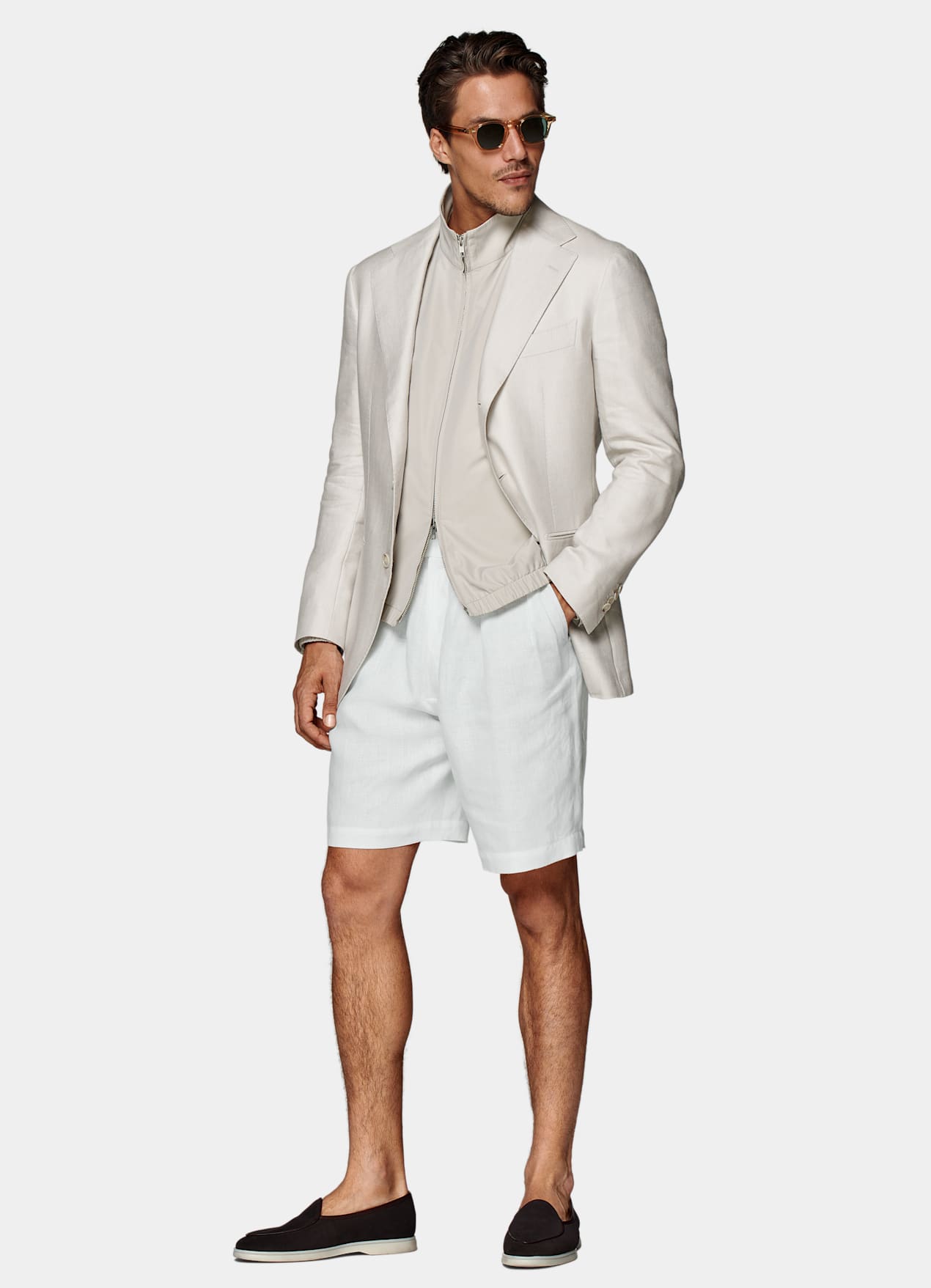 Blazer Roma coupe Relaxed sable à chevrons
