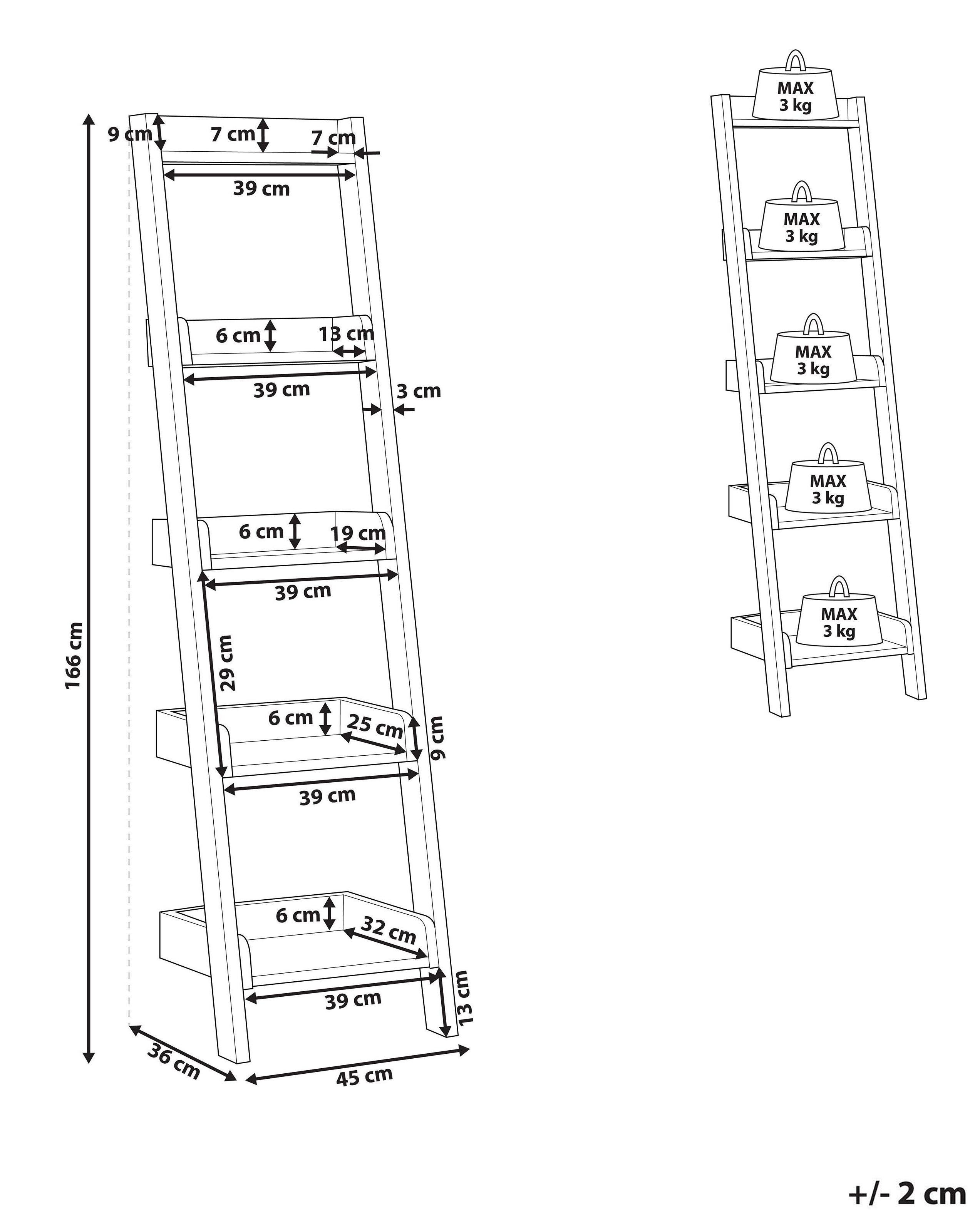 Opbergkast met 5 planken MOBILE DUO 166 cm Bruin/wit