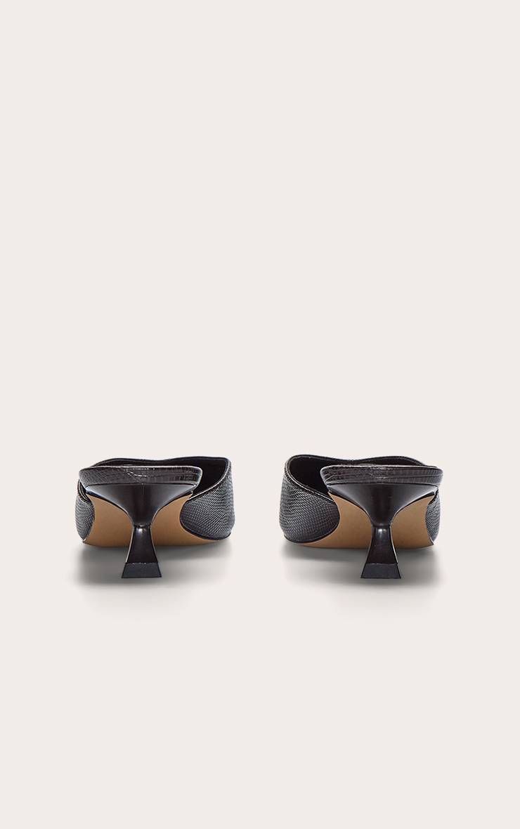 Chocolat Mules À Bout Pointu Et Petit Talon Effet Synthétique