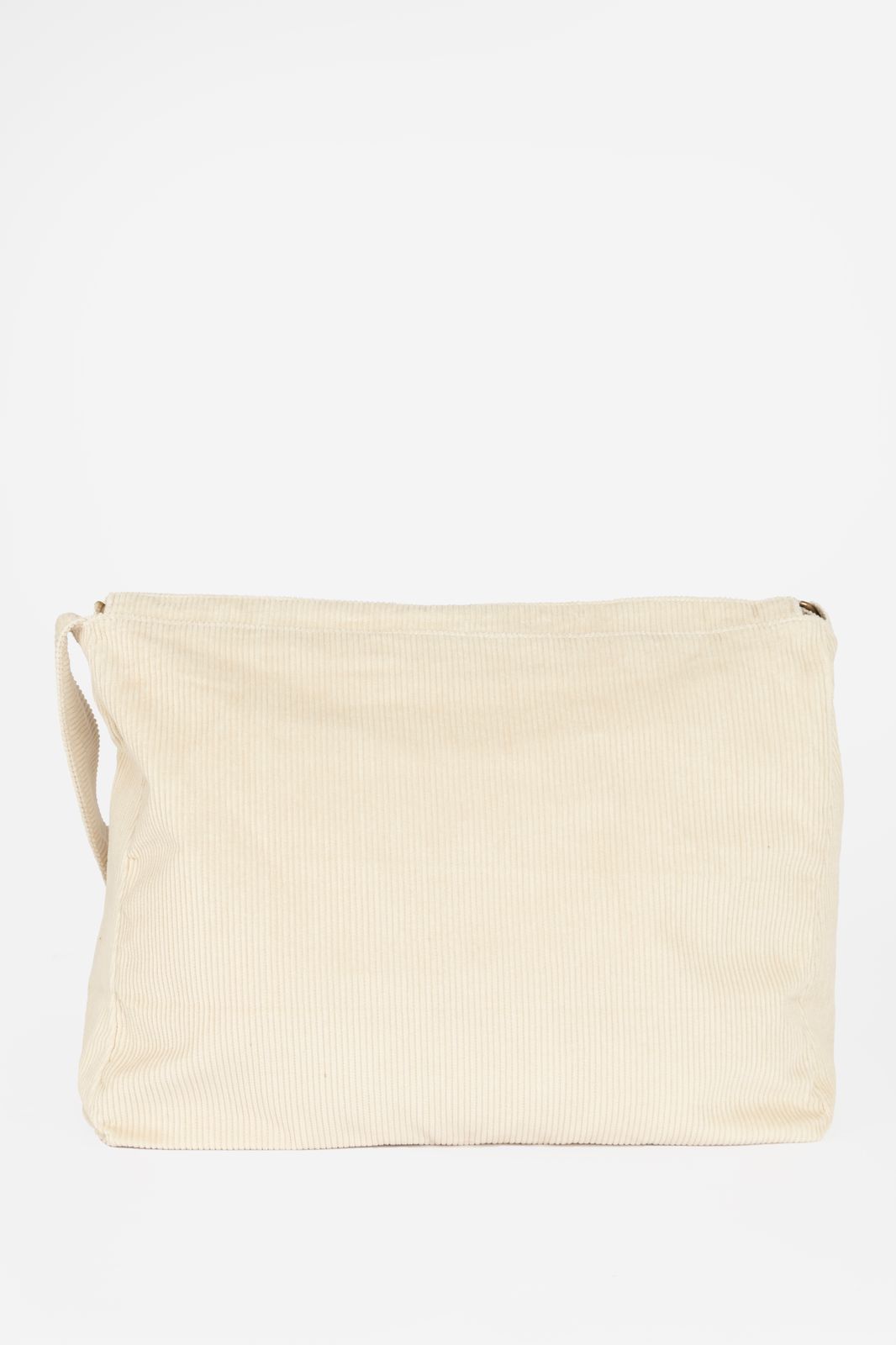 Off-white corduroy crossbody tas