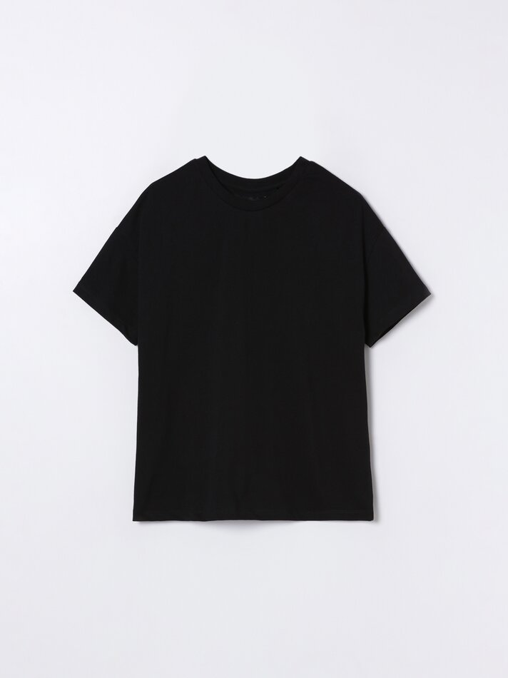 Camiseta oversized de manga curta - Preta