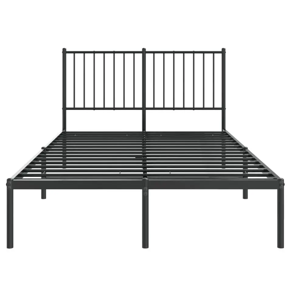 vidaXL - Metalen bed frame met hoofdbord - Zwart - 120x200 cm