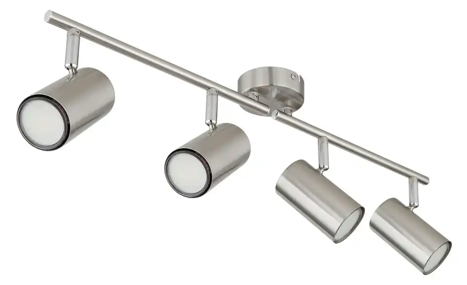 Deckenstrahler 14,5 cm 4-flammig 60 cm 8 cm edelstahlfarben, matt, silberfarben