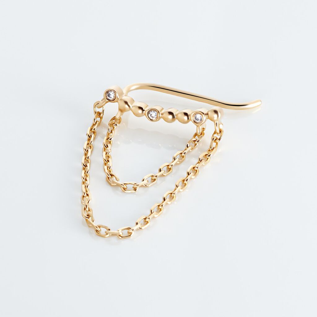 Bijou D'oreille Unitaire Plaqué Or Jaune Kazia Oxydes De Zirconium