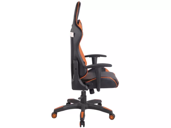 Chaise de bureau - Similicuir & Plastique - Noir / Orange - Miracle V2