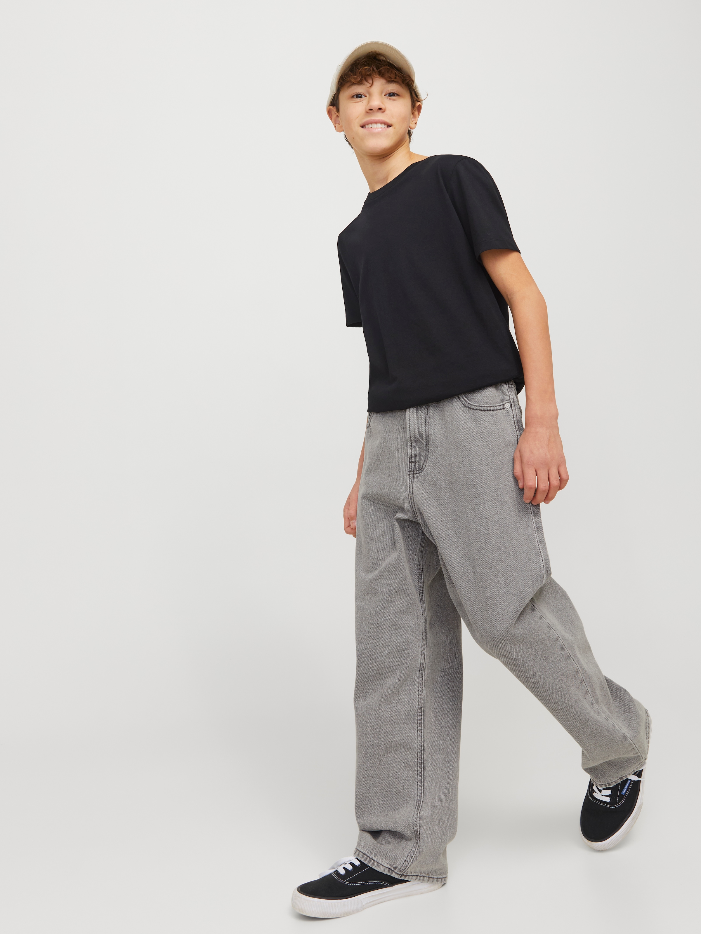 Jack & Jones Junior Relax-fit-Jeans »JJIALEX überzeugt durch Komfort und hohe Taille« unifarben, modisch, relaxed fit, Denim