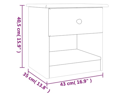 VIDAXL - Table de chevet alta 43x35x40,5 cm bois de pin massif