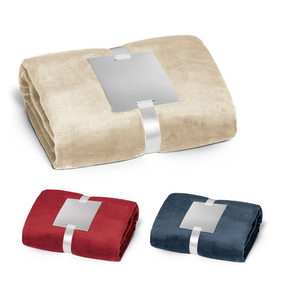 hi!dea 99075 - Couverture polaire (240 g/m²) avec ruban pour carte de personnalisation